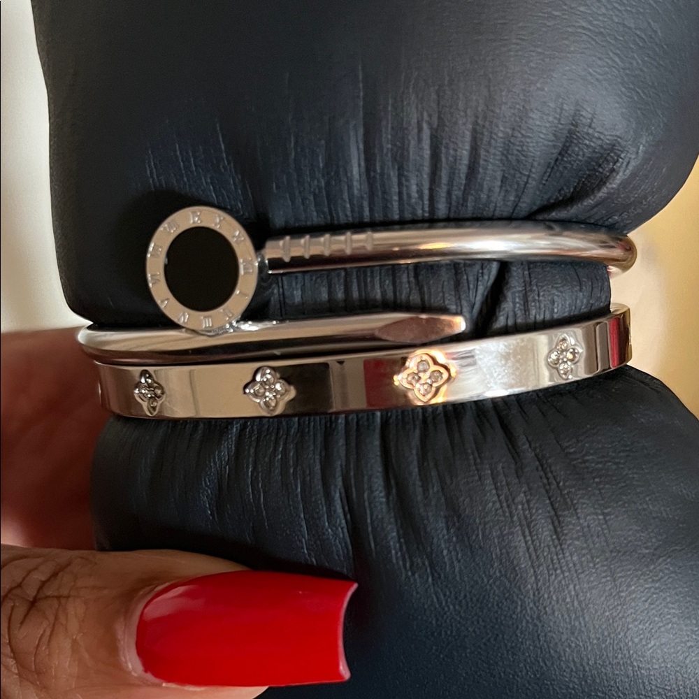 Source Unknown Silver Bracelet Set - image 2